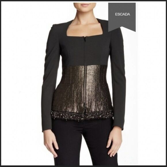 Escada Birkan Women's Beaded Trim Jacket–Brand New - Picture 6 of 8